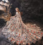 NumberSea Princess African Mermaid Wedding Dress Satin Sexy Flowers Bridal Dress