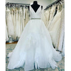 NumberSea Princess Wedding Dresses V Neck Pleat Ruffled A-Line Custom Made Bride Gowns Floor Length vestido de noiva