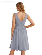 Baoleely V-Neck Bridesmaid Dresses Chiffon Short Knee Length Formal Prom Gowns for Women Party Homecoming  SEA28062