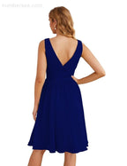 Baoleely V-Neck Bridesmaid Dresses Chiffon Short Knee Length Formal Prom Gowns for Women Party Homecoming  SEA28062
