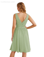 Baoleely V-Neck Bridesmaid Dresses Chiffon Short Knee Length Formal Prom Gowns for Women Party Homecoming  SEA28062