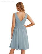 Baoleely V-Neck Bridesmaid Dresses Chiffon Short Knee Length Formal Prom Gowns for Women Party Homecoming  SEA28062