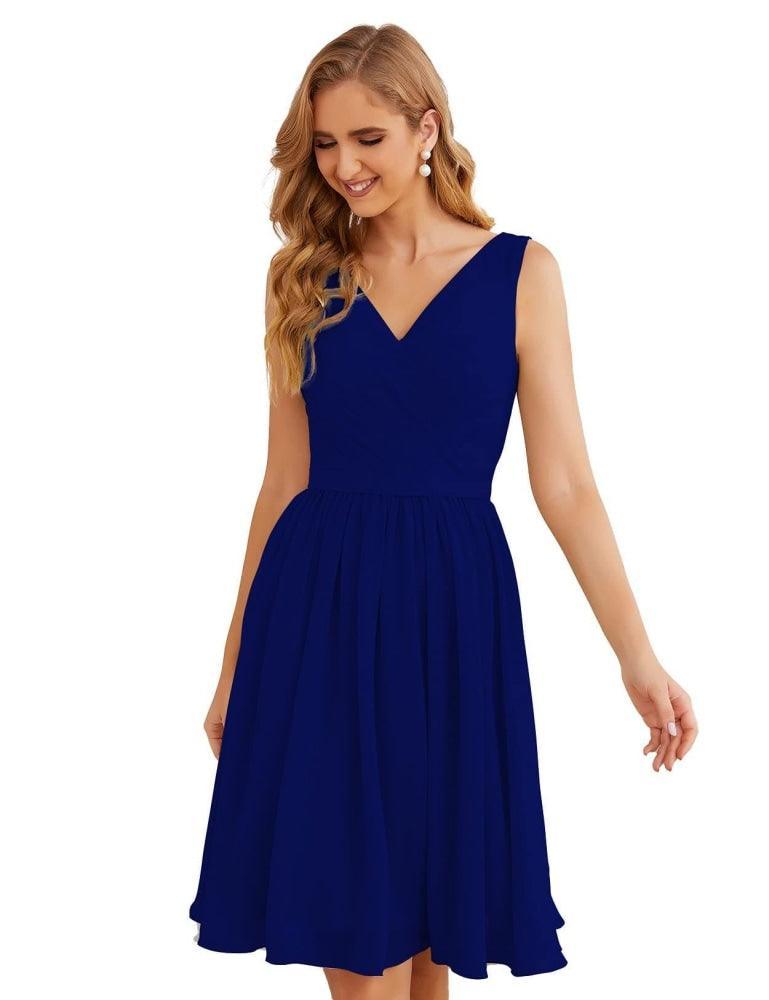 Baoleely V-Neck Bridesmaid Dresses Chiffon Short Knee Length Formal Prom Gowns for Women Party Homecoming  SEA28062
