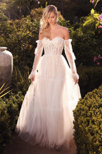 Off Shoulder Bohemian Wedding Gown