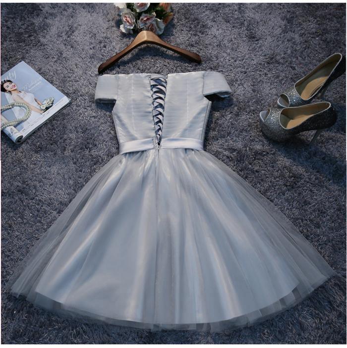 Off Shoulder Tulle Short Prom Dresses Homecoming Dresses