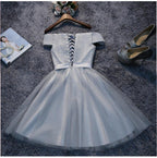 Off Shoulder Tulle Short Prom Dresses Homecoming Dresses