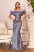 Off Shoulder Long Prom Gown
