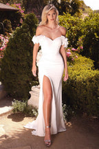Off Shoulder Rosette Wedding Gown