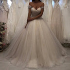 Off The Shoulder Tulle Sweetheart Wedding Dresses Bridal Gown