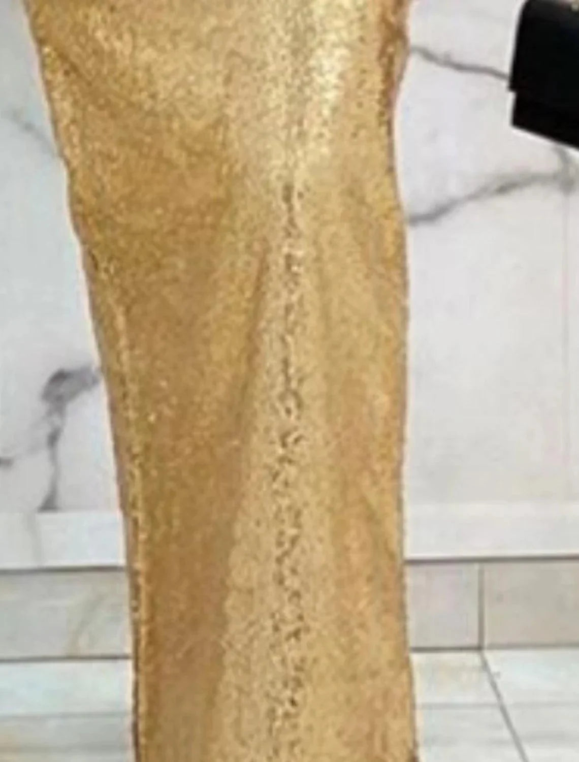 Sheath / Column Elegant Formal Evening Dress Plunging Neck Long Sleeve Floor Length Stretch Satin with Sequin