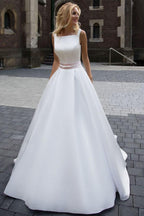 On Sale Princess Simple A-line Satin  Wedding Dresses