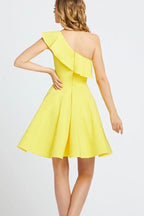 One Shoulder Ruffled Short Prom Dress Homecoming Dress