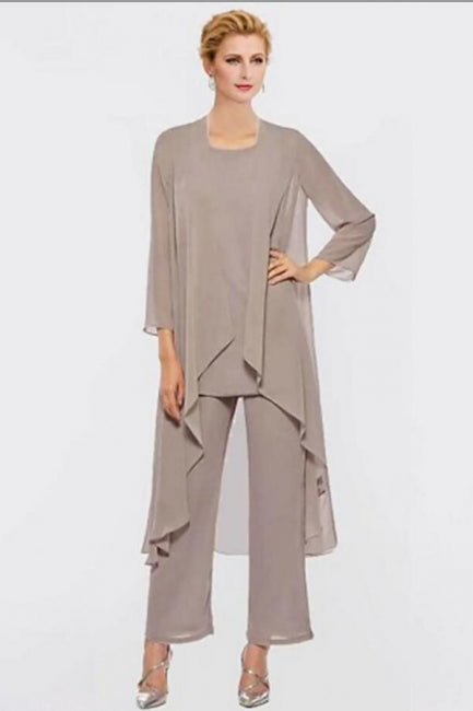 Pantsuit Mother of the Bride Dress Plus Size Elegant Chiffon Bridesmaid Dress