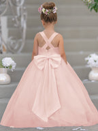 Timeless A-Line Sleeveless Satin and Tulle Flower Girl Dress