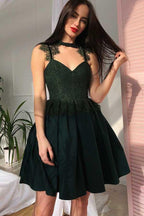 Pleated Cut Out Homecoming Prom Dress with Lace