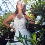 NumberSea Princess Wedding Dress Boho A-Line Hater neck Backless