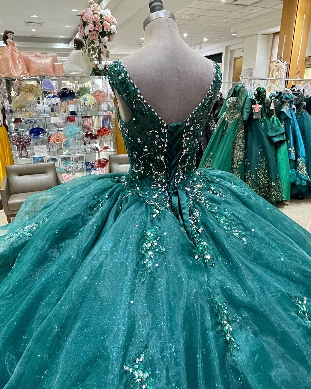Ball Gown Birthday Dress Lace Up Sweet 16 Dress Y1229