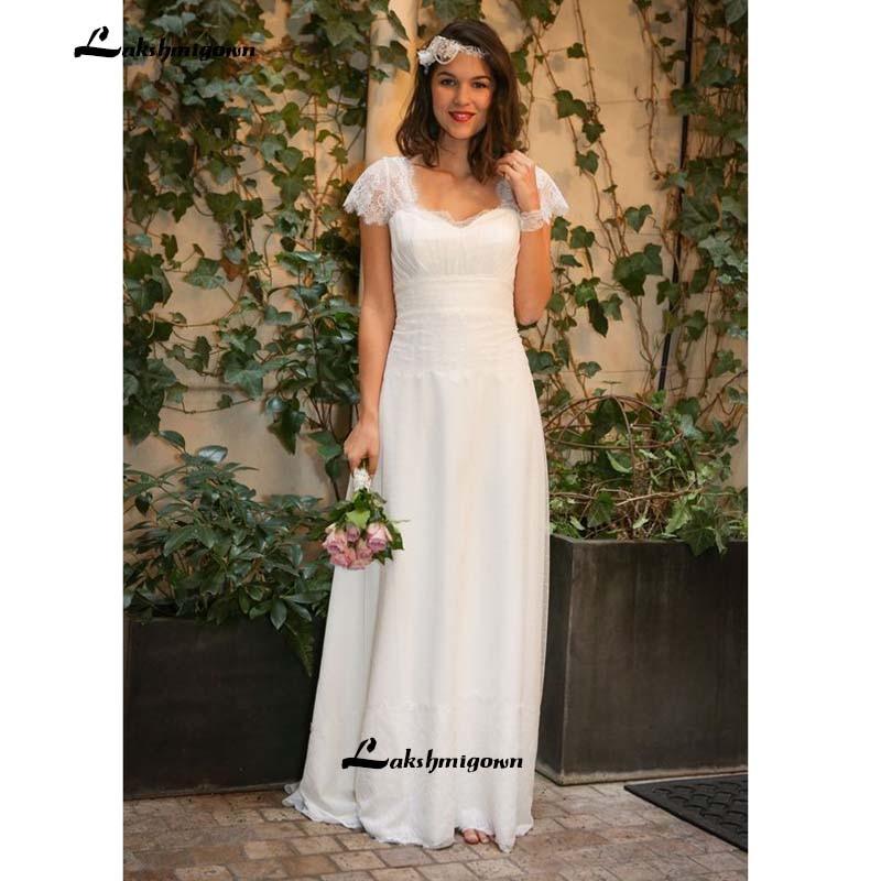 NumberSea Western Country Wedding Dresses Lace Chiffon Modest Long Bohemian Bridal Gowns Plus Size Robe de mariée en dentelle