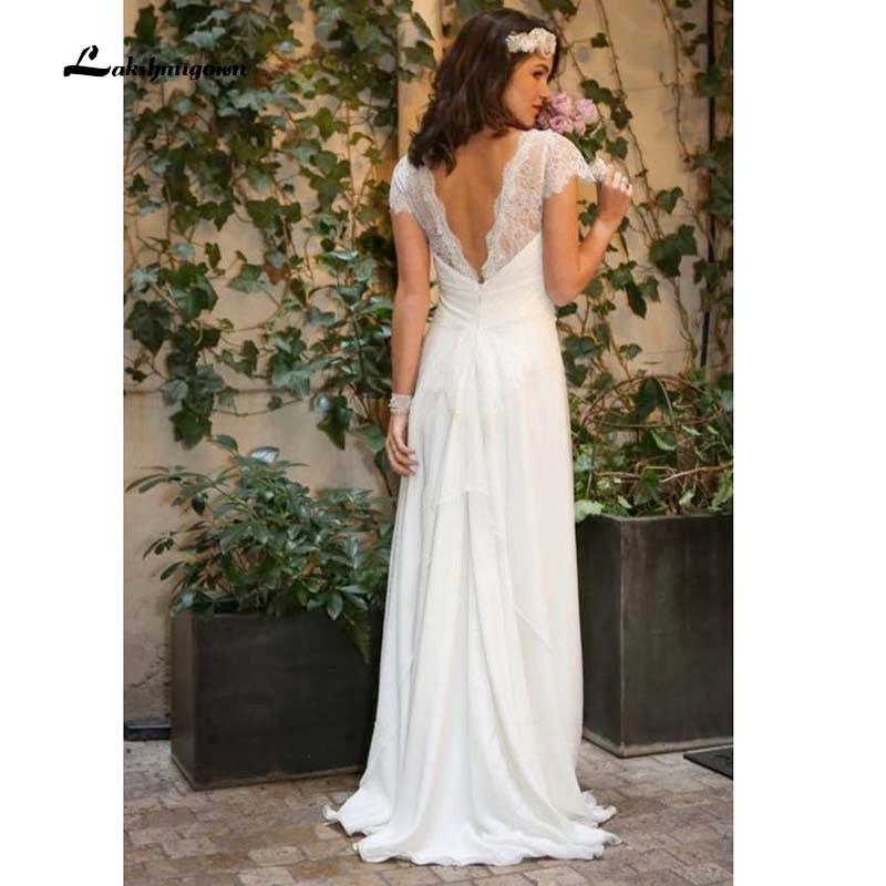 NumberSea Western Country Wedding Dresses Lace Chiffon Modest Long Bohemian Bridal Gowns Plus Size Robe de mariée en dentelle