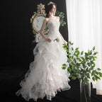 NumberSea Vestido De Noiva 2021 New Front Short Long Back Strapless Wedding Dress Sweet Bride Dress With Train Custom Made Wedding Gown L