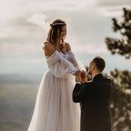NumberSea Wedding Dress Ball Gowns Long Puff Sleeve Champagne Off Shoulder Brilliant Brdal Gowns robe de mariée bohème vestidos de novia