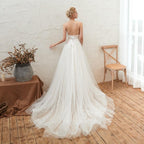 NumberSea Sexy V Neck Sleeveless Lace Wedding Dresses Vestido De Noiva Backless A Line Sweep Train Cheap Bridal Gown