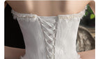 NumberSea Vestido De Noiva 2021 New Front Short Long Back Strapless Wedding Dress Sweet Bride Dress With Train Custom Made Wedding Gown L