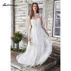 NumberSea White Wedding Dress Boho Two Pieces Sexy 2021 Bridal Gown Sleeveless Floor Length With Court Train Lace Appliques Elegant