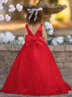 Elegant Princess Ball Gown Satin & Tulle Flower Girl Dress