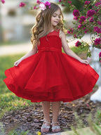 Ball-Gown/Princess Tulle Knee-length Flower Girl Dress