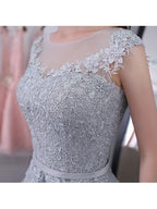 Scoop Sashes Appliques Mini Homecoming Dress Short Prom Dresses