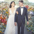 NumberSea Sexy Bridal Wedding Dress Deep V-neck A Line
