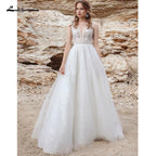 NumberSea Sexy Glitter Sequin Wedding Dress Ivory White Lace Bridal