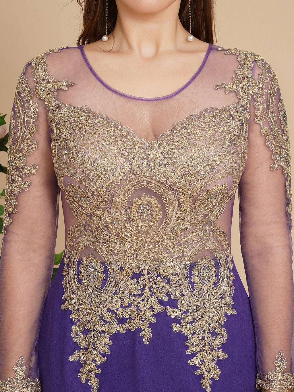 Sexy Lace Appliques Long Sleeves Mermaid Prom Dresses