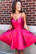 Sexy Spaghetti Strap A-line Homecoming Dress Short Party Gown