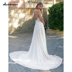 NumberSea Sexy Side Split Beach Wedding Dress Summer
