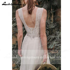NumberSea Sexy Sweetheart Sleeveless Tank Lace Chiffon Backless Wedding Dresses