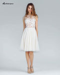 NumberSea Short Country Wedding Dresses Knee Length Lace