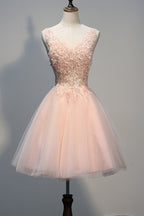 Short Open Back  Homecoming Dresses With Appliques