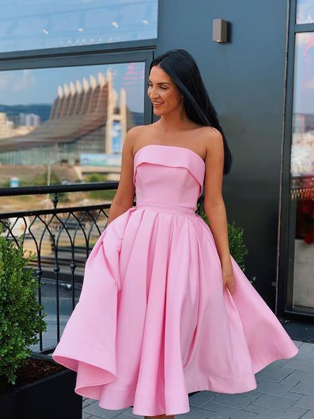 Short Strapless  Prom Dresses Formal Homecoming Dresses
