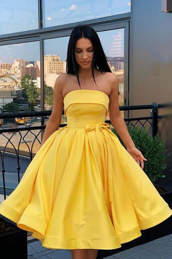Short Strapless  Prom Dresses Formal Homecoming Dresses