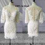 NumberSea Short Wedding Dress Vintage Lace Bridal Gown Beach Wedding Dresses