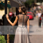 NumberSea Simple Black Lace Bidal Wedding Dress A Line