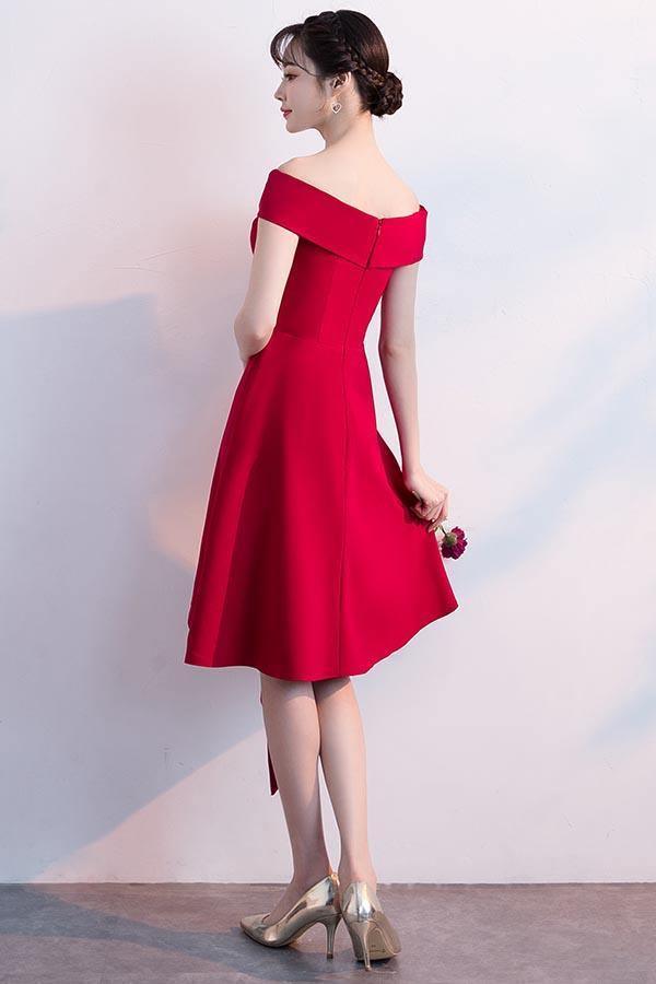 Simple Satin Off The Shoulder Homecoming Dresses Party Dresses