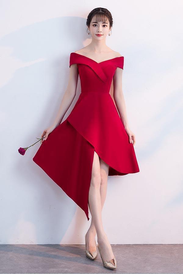 Simple Satin Off The Shoulder Homecoming Dresses Party Dresses