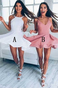 Simple Short  Backless Homecoming Dress Party Dress Prom Dress