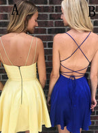 Simple Spaghetti Strap Short Homecoming Dress