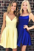 Simple Spaghetti Strap Short Homecoming Dress