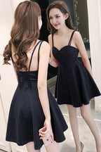 Simple Straps Sweetheart Satin Homecoming Dresses Party Dresses