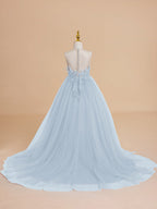 Ball-Gown/Princess Tulle Sweep Train Flower Girl Dress